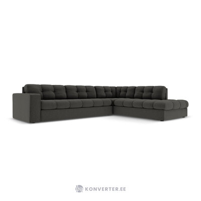 Kampinė sofa (justin) micadon riboto leidimo tamsiai pilka, struktūrinio audinio, geriau