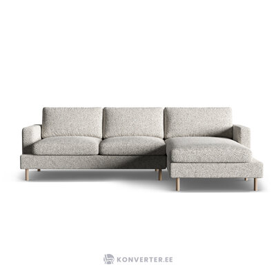 Угловой диван «Алия» бежевый меланж, структурированная ткань, правый