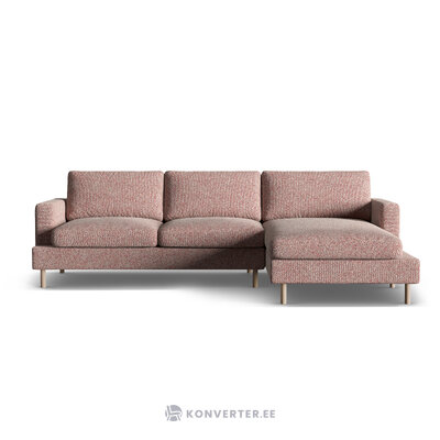 Corner sofa 'aliya' pink melange, structured fabric, right