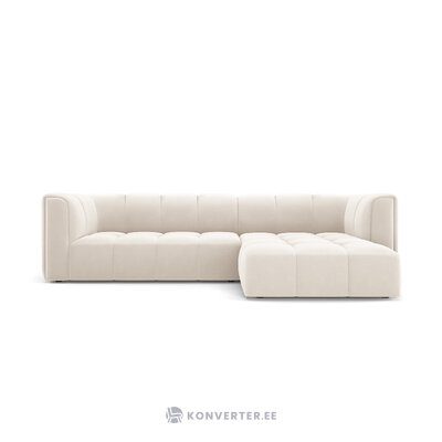 Modulinė kampinė sofa &#39;serena&#39; šviesiai smėlio spalvos, aksominė, geriau