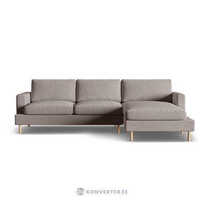 Stūra dīvāns &#39;aliya&#39; betona krāsa, samts, labais