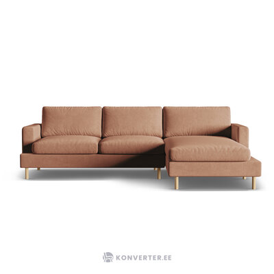 Corner sofa &#39;aliya&#39; honey, velvet, right