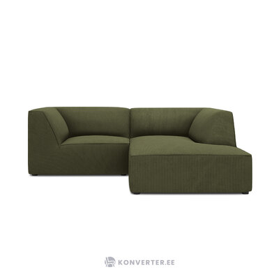 Corner sofa ruby, 3-seater (micadon home) green, velvet, better