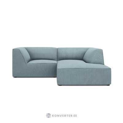 Corner sofa ruby, 3-seater (micadon home) light blue, velvet, better