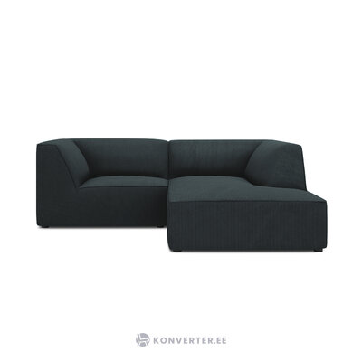 Corner sofa ruby, 3-seater (micadon home) blue, velvet, better