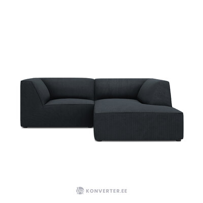 Corner sofa ruby, 3-seater (micadon home) black, velvet, better