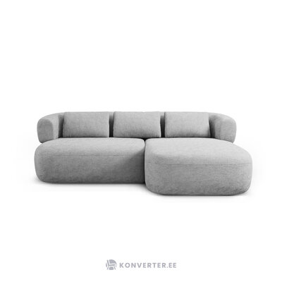 Угловой диван «Дженни», серебристый, шенилл, правый