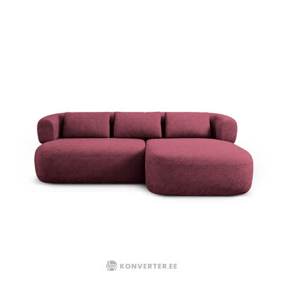 Угловой диван «Дженни», вишня, шенилл, правый