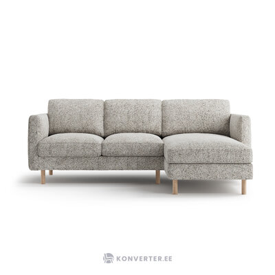 Угловой диван «Эден» бежевый меланж, структурированная ткань, правый