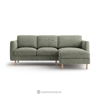 Угловой диван «Эден», мохово-зелёный меланж, структурированная ткань, правый