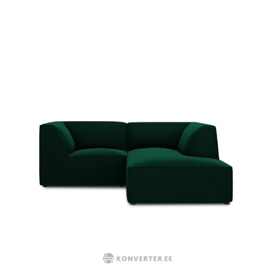 Corner sofa ruby, 3-seater (micadon home) bottle green, velvet, better