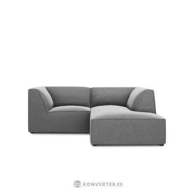 Corner sofa ruby, 3-seater (micadon home), grey, velvet, better