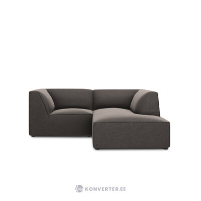 Corner sofa ruby, 3-seater (micadon home), dark gray, velvet, better