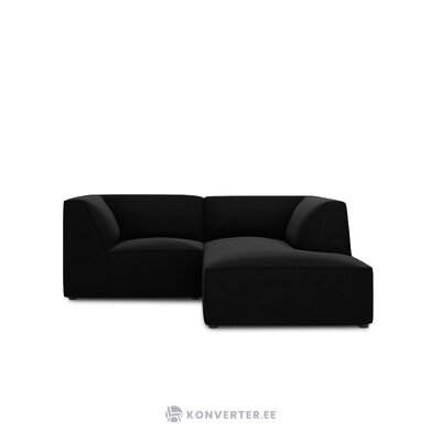 Corner sofa ruby, 3-seater (micadon home) black, velvet, better