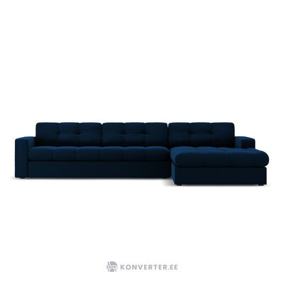Stūra dīvāns (justin) micadon limitēts izdevums dziļi zils, samts, labāks