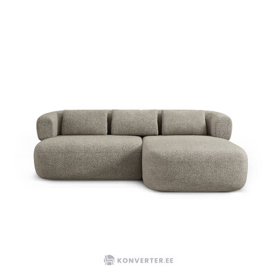 Угловой диван-букле «Дженни» светло-серый, букле, правый