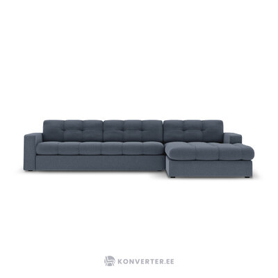 Stūra dīvāns (justin) micadon limitēts izdevums tumši zils, strukturēts audums, labāk