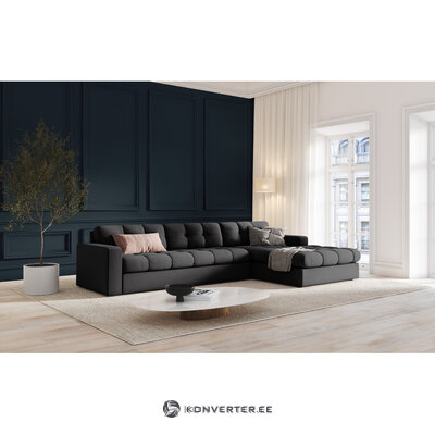 Угловой диван (джастин) микадон ограниченная серия темно-серый, структурная ткань, лучше
