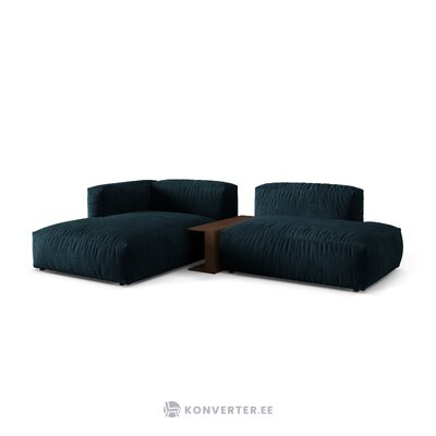 Corner sofa (martina) deep petrol, velvet, left