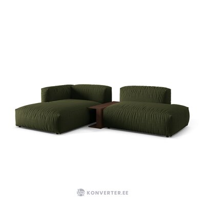 Corner sofa (martina) green, structured fabric, left
