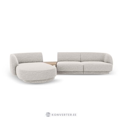 Modular sofa 'miley' silver, chenille, left