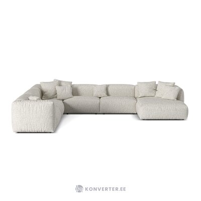 Stūra dīvāns &#39;martina&#39; pelēkbēša melanža, buklē krāsa, kreisā puse