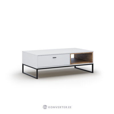 The coffee table was, (micadoni home) white, mdf, black metal