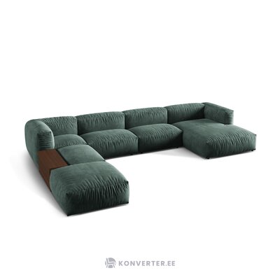 Panorama corner sofa (martina) petrol, velvet, left
