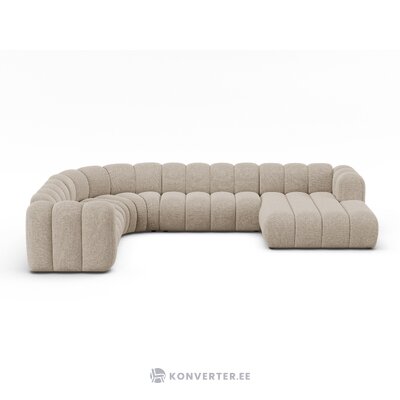 Panorāmas stūra dīvāns &#39;lupine&#39; tumši bēšs, šenils, kreisais