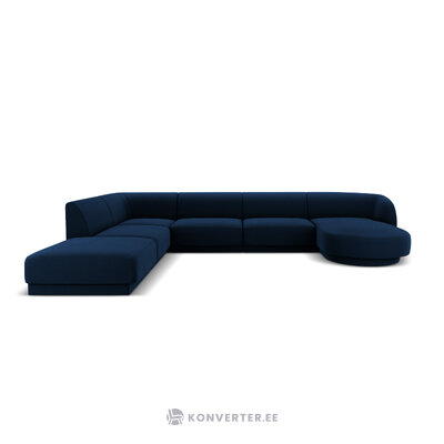 Panoramic corner sofa miley, 6-seater (micadon limited edition) deep blue, velvet