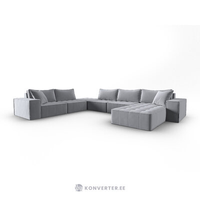 Modular corner sofa &#39;mike&#39; grey, velvet, left