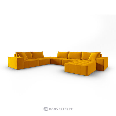 Modular corner sofa &#39;mike&#39; golden, velvet, left