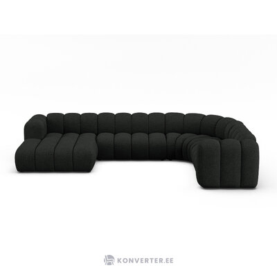 Panorama corner sofa 'lupine' black, boucle, right