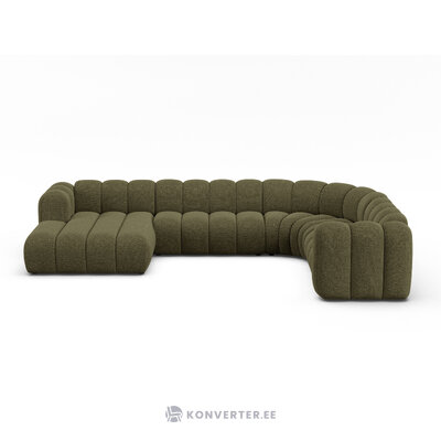 Panorama corner sofa 'lupine' green, chenille, right
