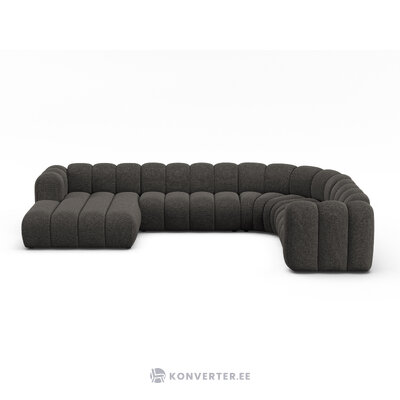 Panorama corner sofa 'lupine' dark grey, chenille, right