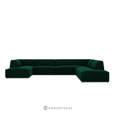 Kampinė sofa rubino, 7 vietų (micadon home) buteliukas žalias, aksominis, geriau