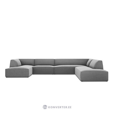 Kampinė sofa rubino, 7 vietų (micadon home), pilka, aksominė, geresnė