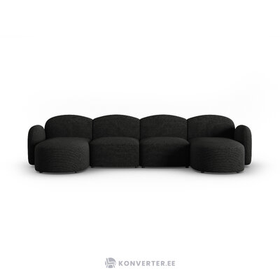 Panoramic sofa &#39;blair&#39; black, chenille