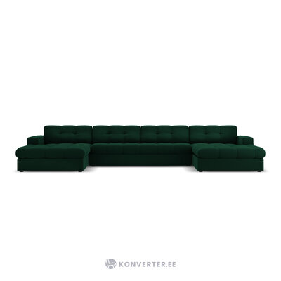 Panoraminė sofa (justin) micadon limituoto leidimo buteliukas žalias, aksominis