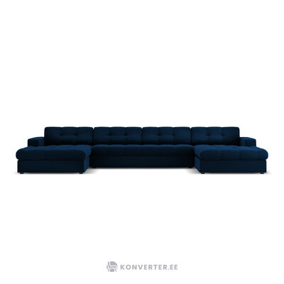 Panoraminė sofa (justin) micadon limituoto leidimo giliai mėlyna, aksominė