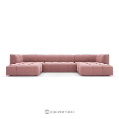 Panorama corner sofa &quot;Serena&quot; pink, velvet