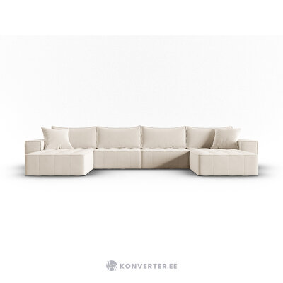 Modular panoramic sofa &quot;mike&quot; beige, velvet