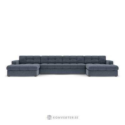 Panoraminė sofa (justin) micadon riboto leidimo tamsiai mėlynas, struktūrinis audinys
