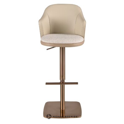 Swivel Chair with Cream Fabric and Brown Faux Leather (Angel Cerda)