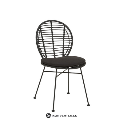 Melns dārza krēsls (costa) ar kosmētiskiem defektiem