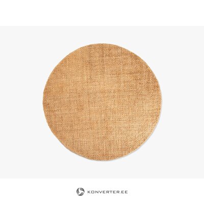 Gaiši brūns apaļš džutas paklājs (calice) (vesels, vesels)