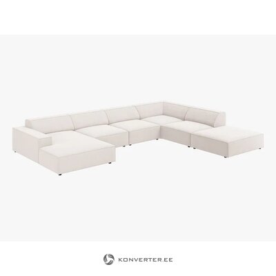 Panorama corner sofa (jodie) micadoni limited edition light beige, structured fabric, better