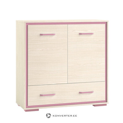 Beige-pink chest of drawers with a playful design