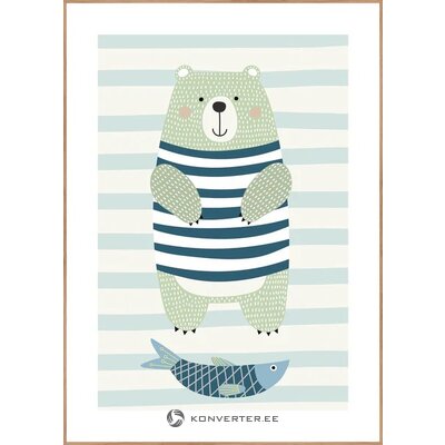 Puiduvärvi raamiga seinapilt nordic bear (malerifabrikken) 50x70 terve