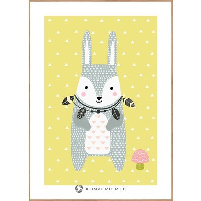 Puiduvärvi raamiga seinapilt nordic rabbit (malerifabrikken) 50x70 terve